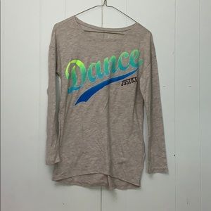 Justice long sleeve DANCE tee